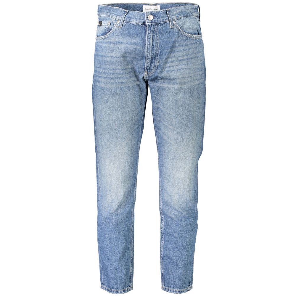 Blauwe katoenen herenjeans