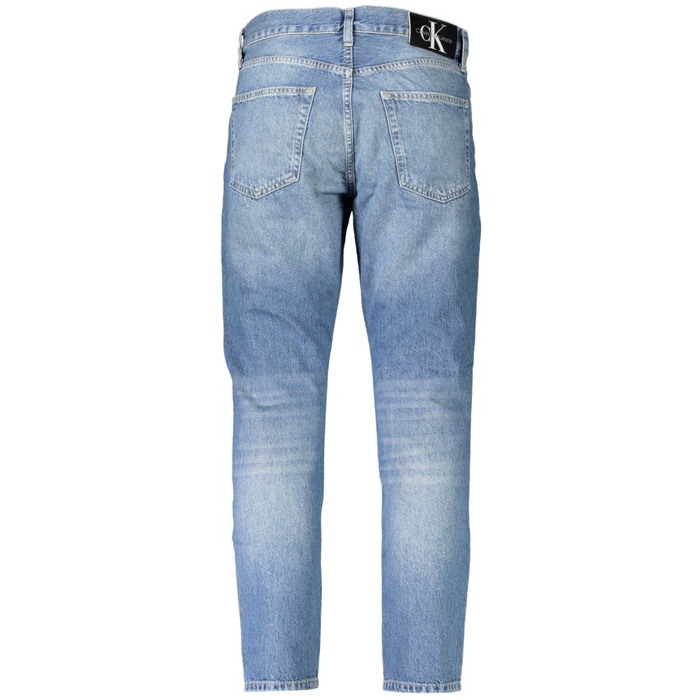 Blauwe katoenen herenjeans