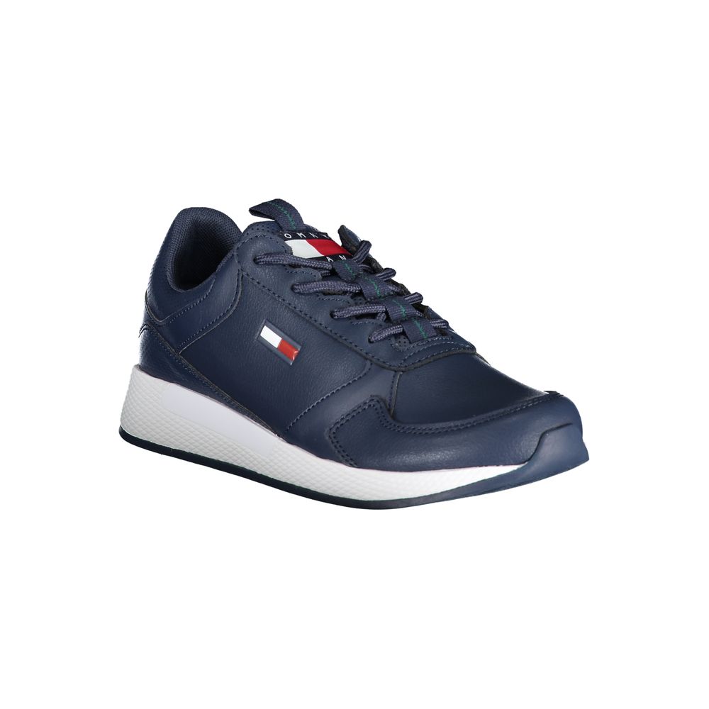 Blauwe polyethyleen herensneaker