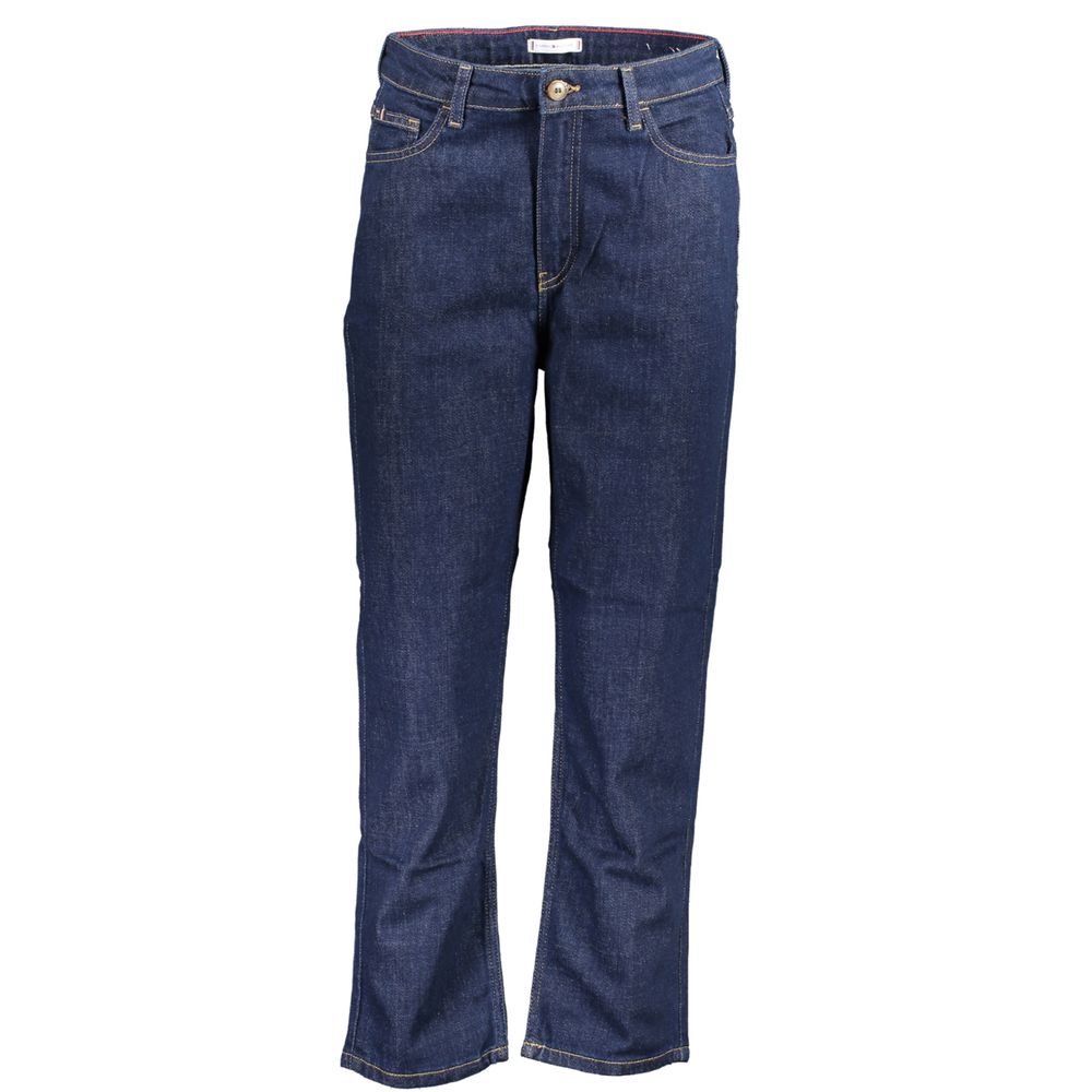 Blauwe katoenen damesjeans