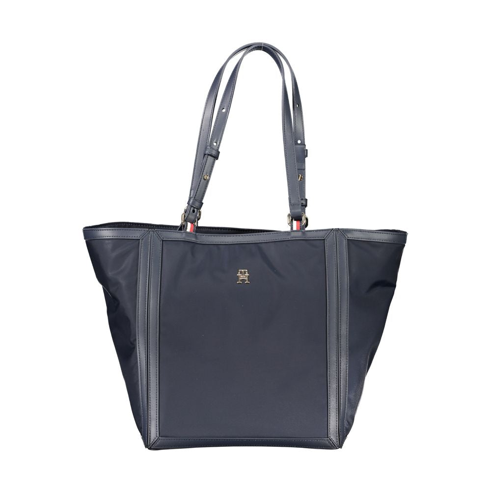 Blauwe polyester handtas