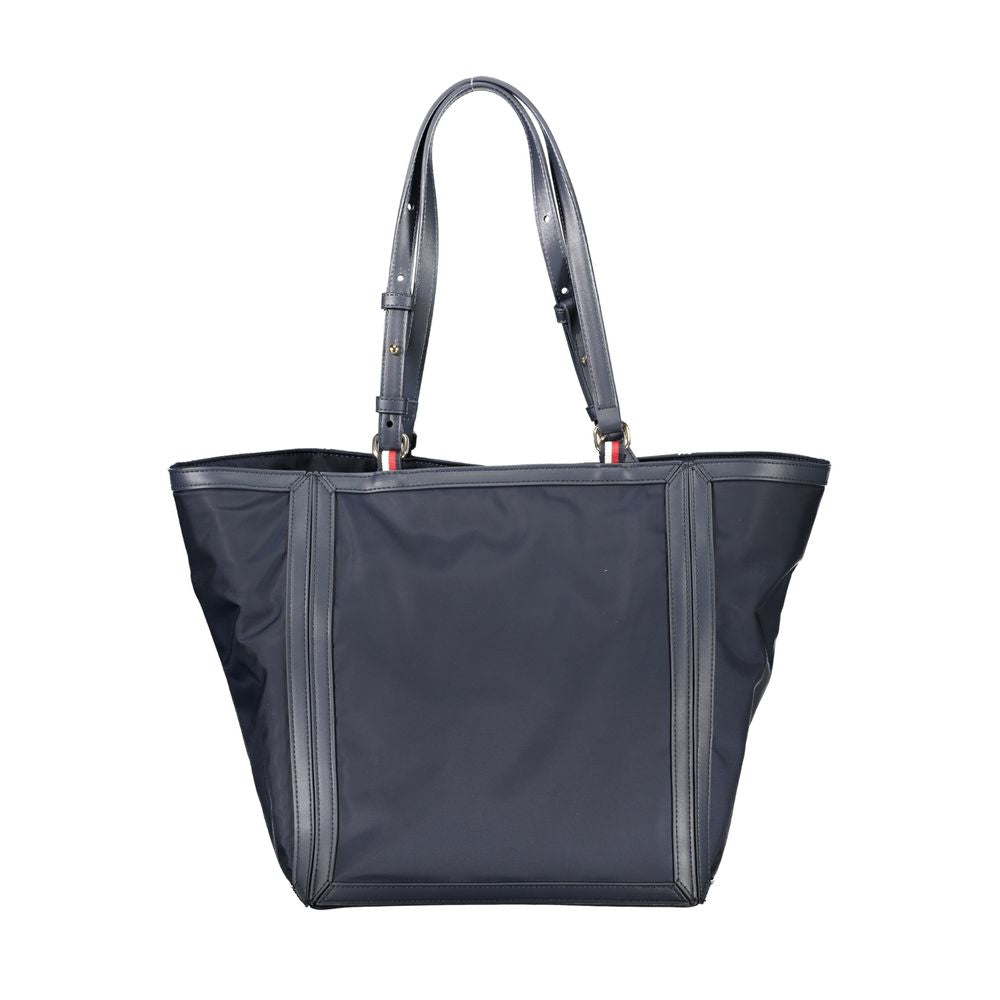 Blauwe polyester handtas