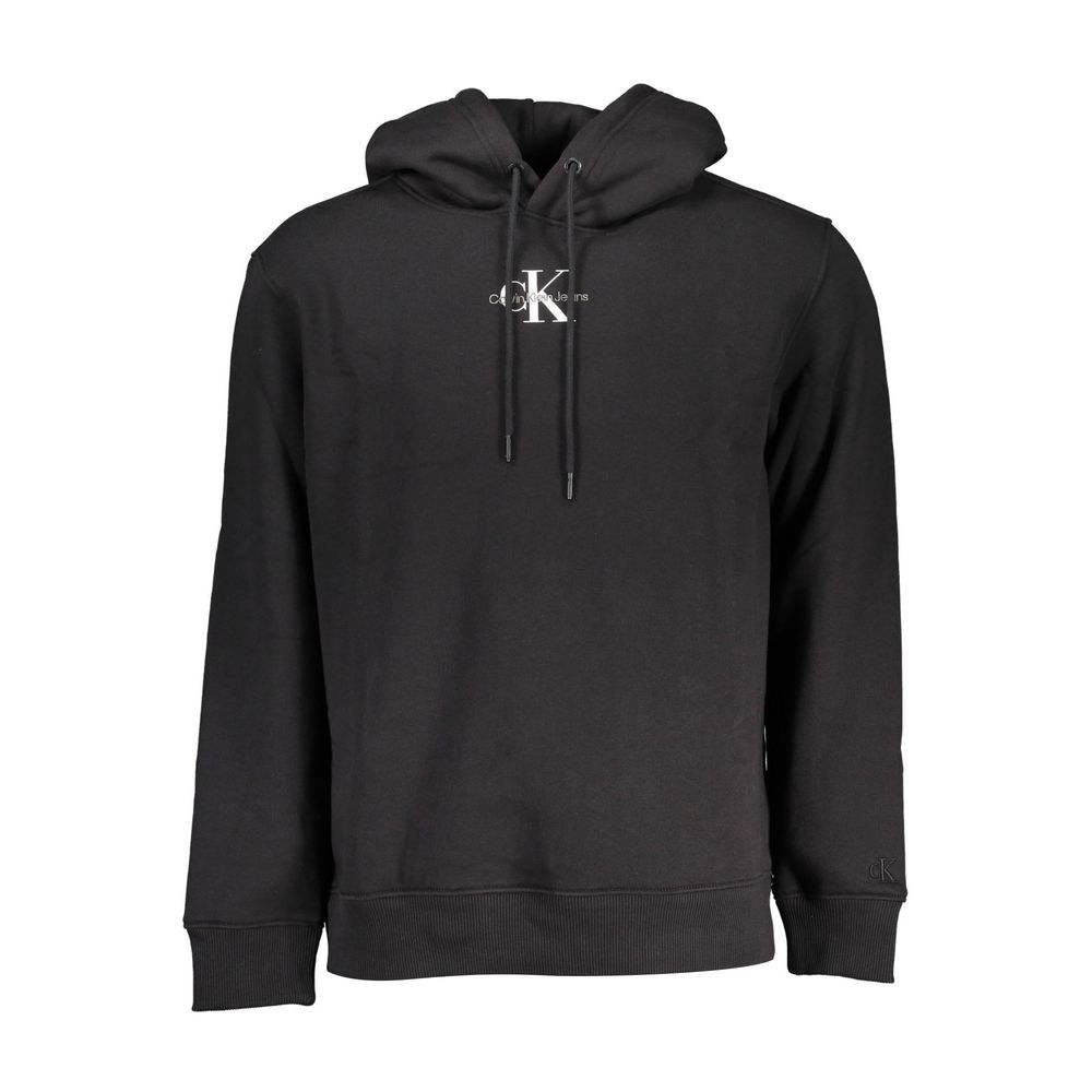 Zwarte katoenen herenhoodie