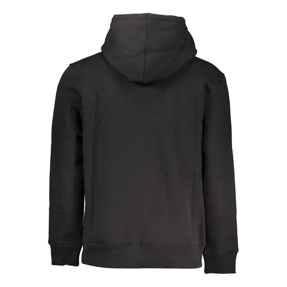Zwarte katoenen herenhoodie