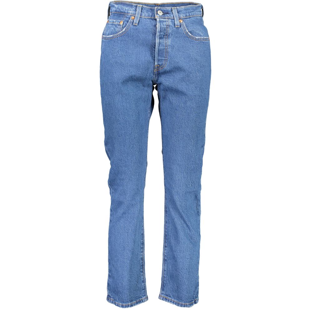 Blauwe katoenen damesjeans