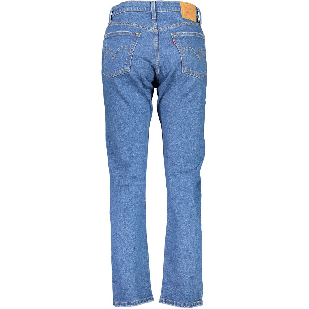 Blauwe katoenen damesjeans