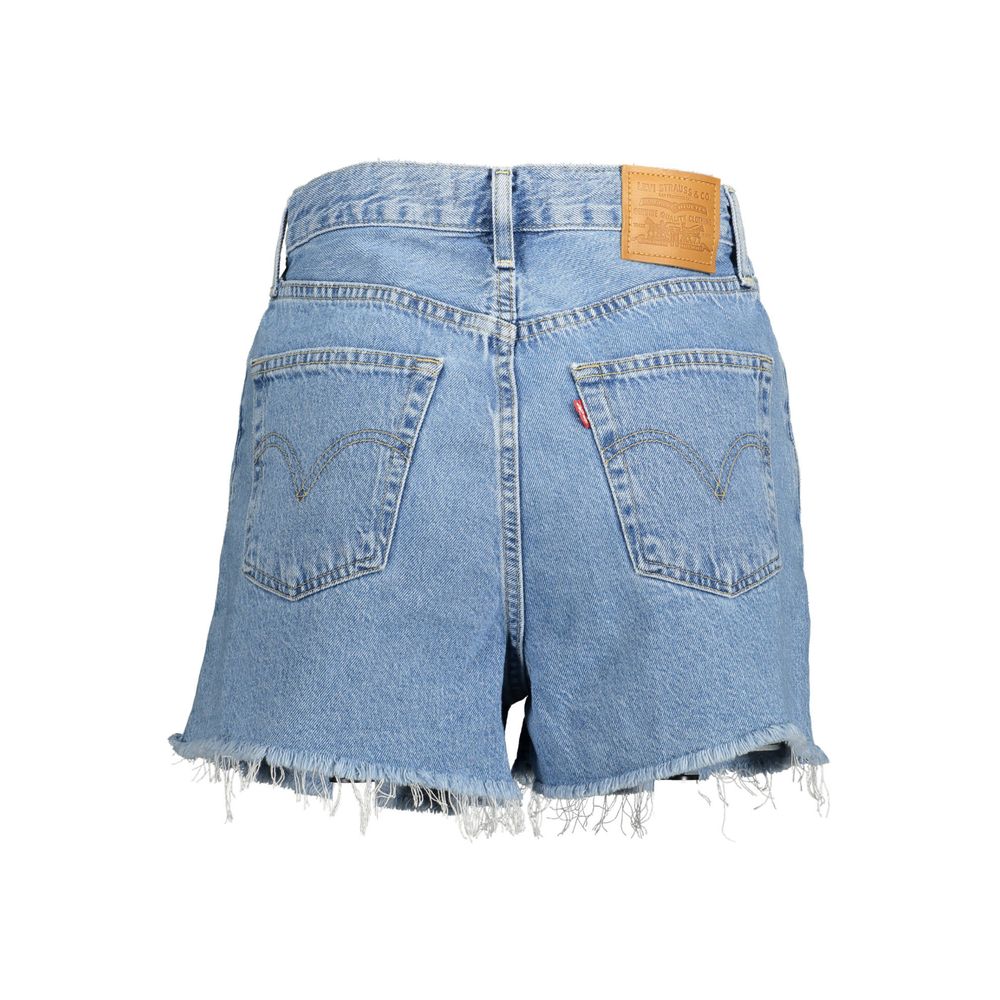 Blauwe katoenen damesshorts