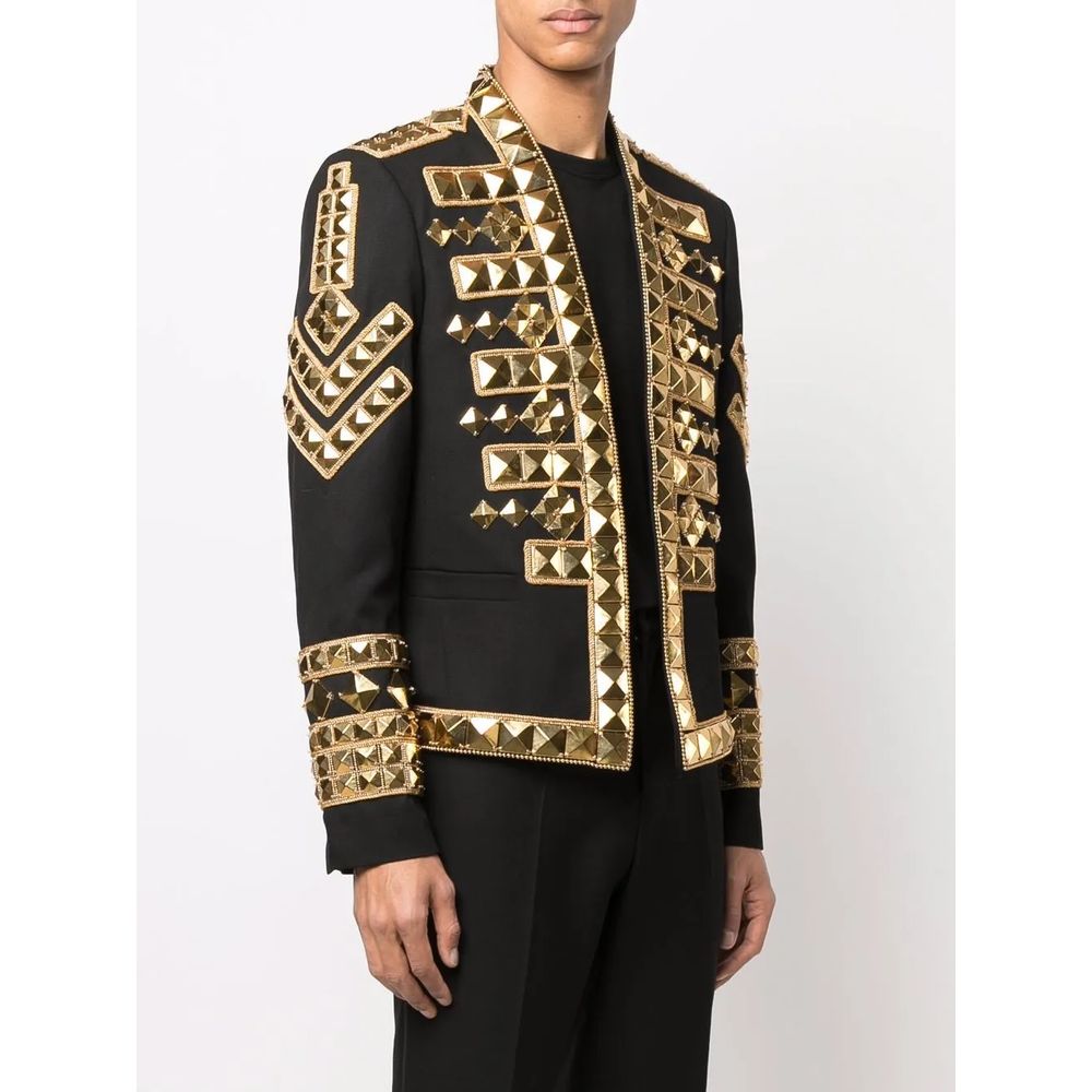 Zwarte acetaat herenblazer