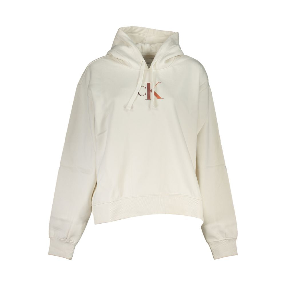 Chique witte fleece hoodie met capuchon