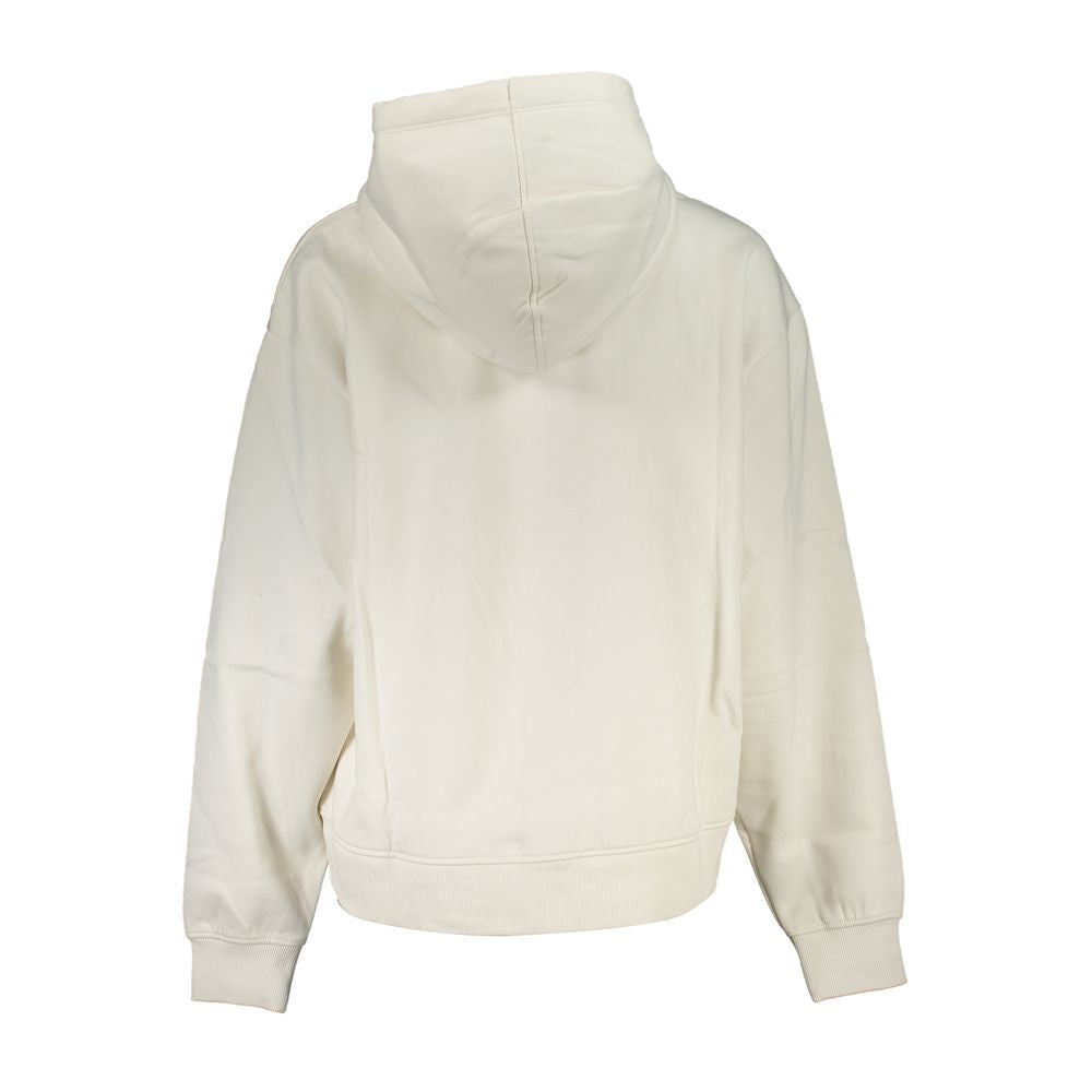 Chique witte fleece hoodie met capuchon