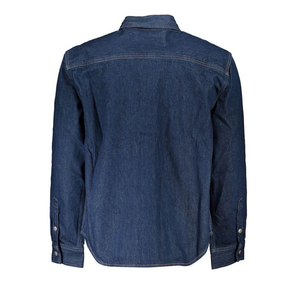 Blauwe katoenen herenjas