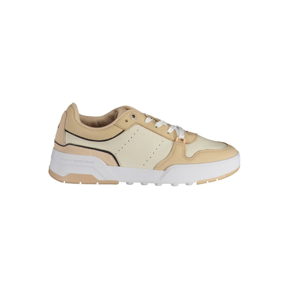 Beige leren damessneaker