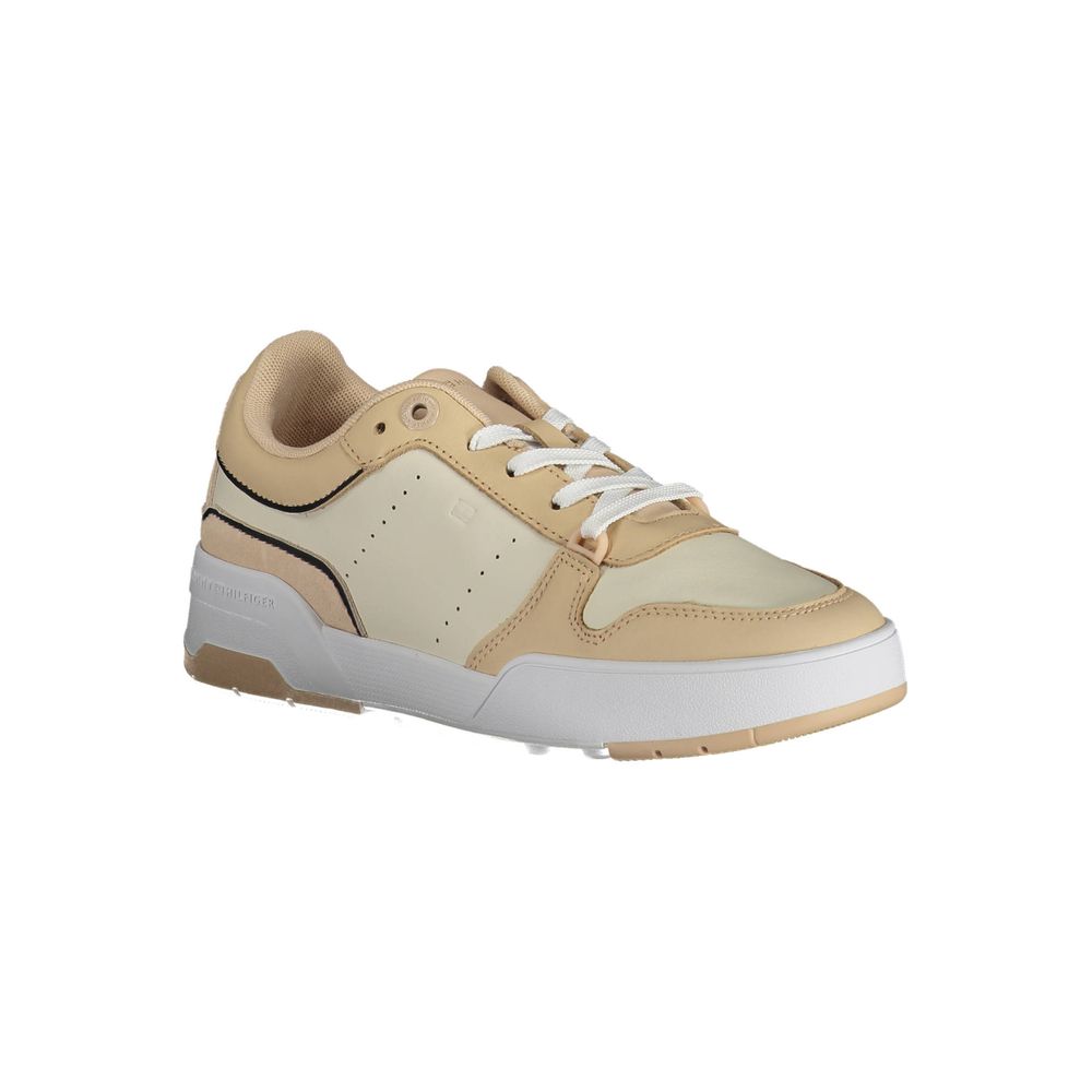Beige leren damessneaker