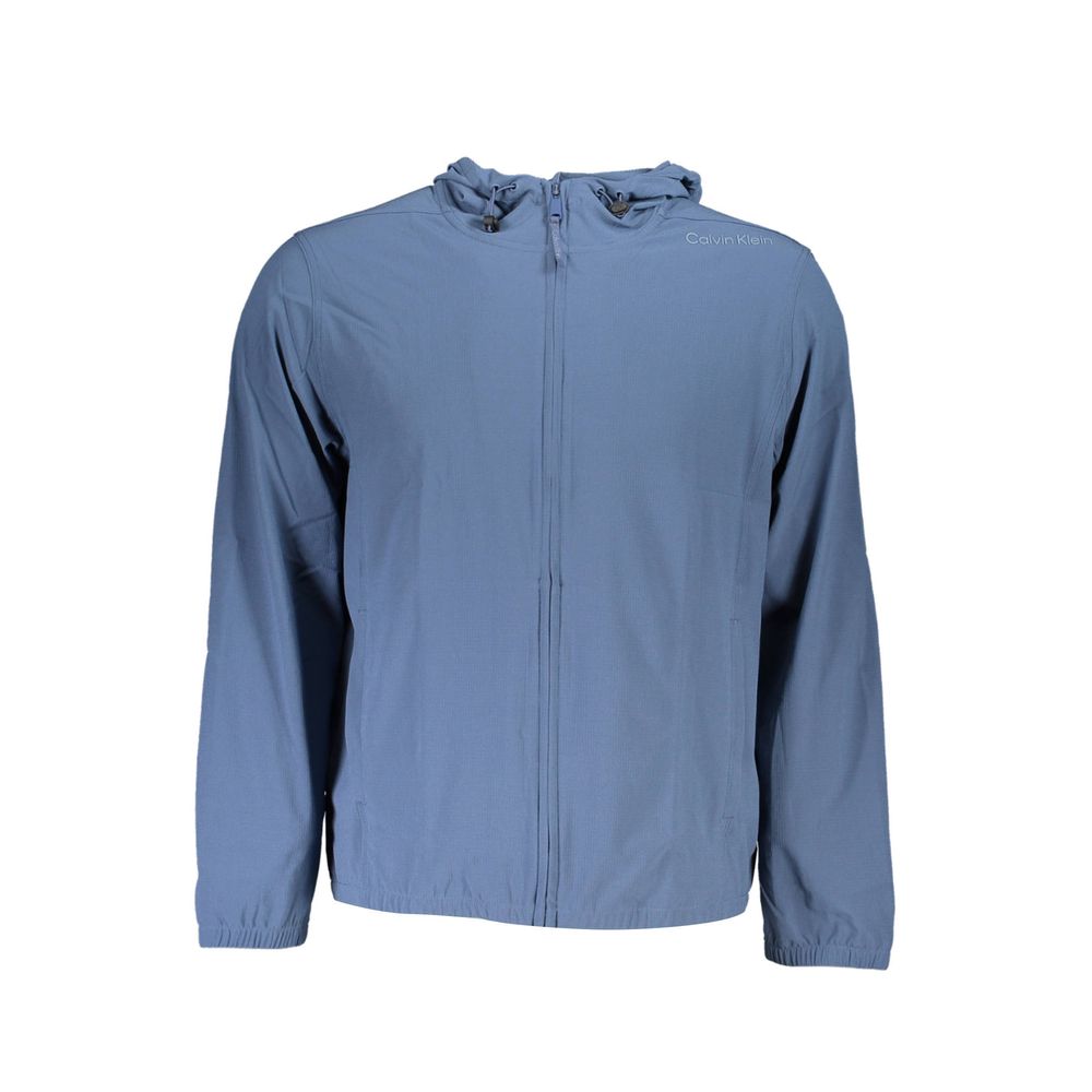 Blauwe polyester herentrui