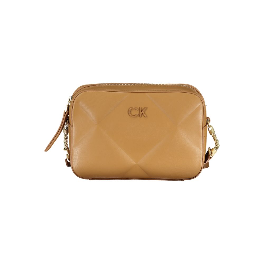 Bruine polyester handtas