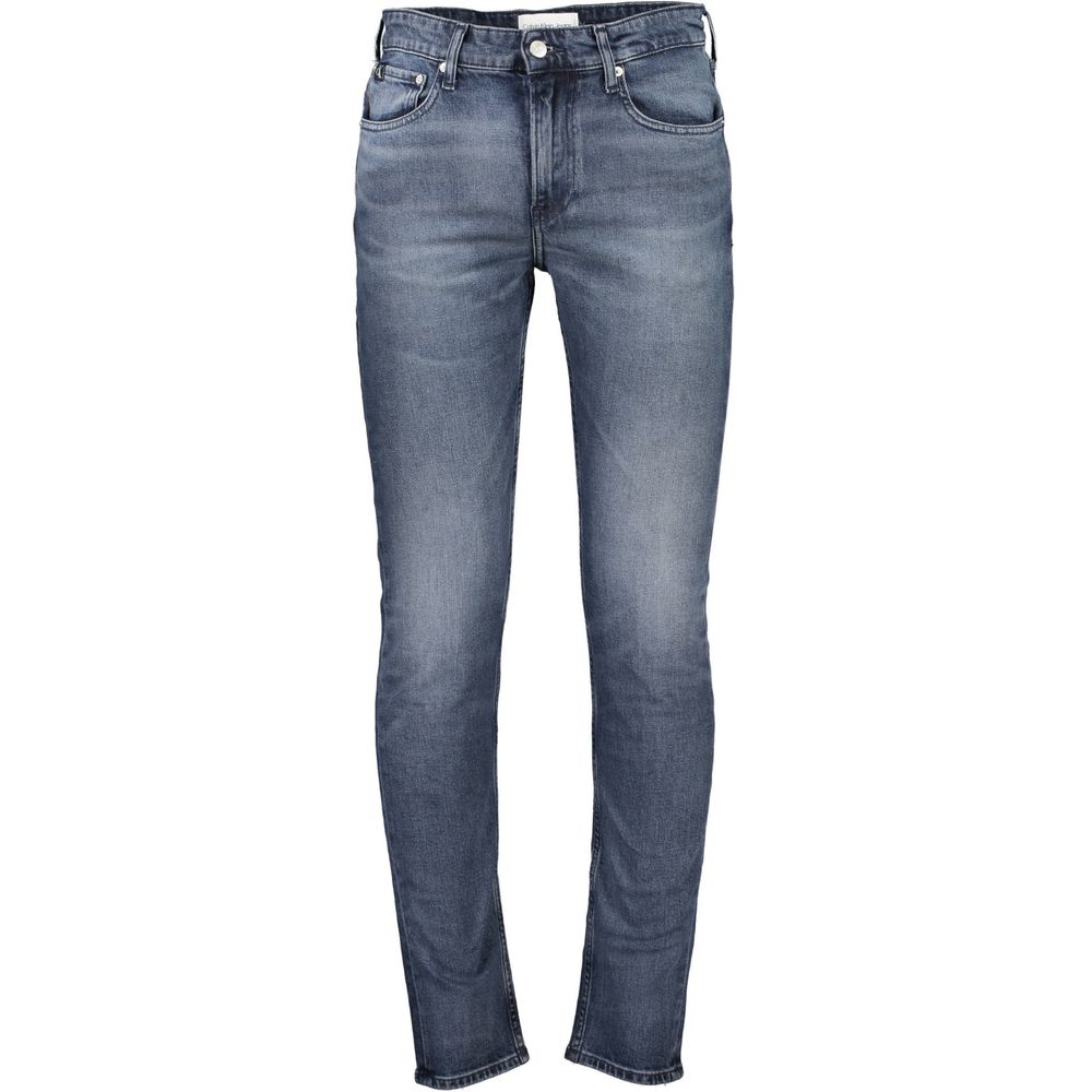 Blauwe katoenen herenjeans
