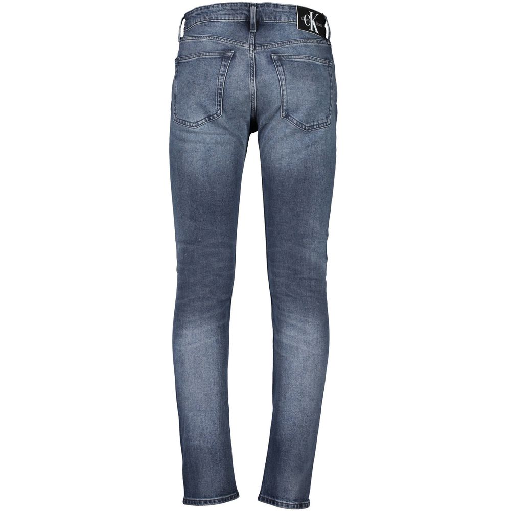 Blauwe katoenen herenjeans