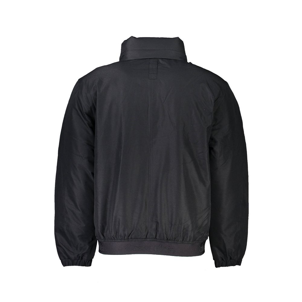 Zwarte polyester herenjas