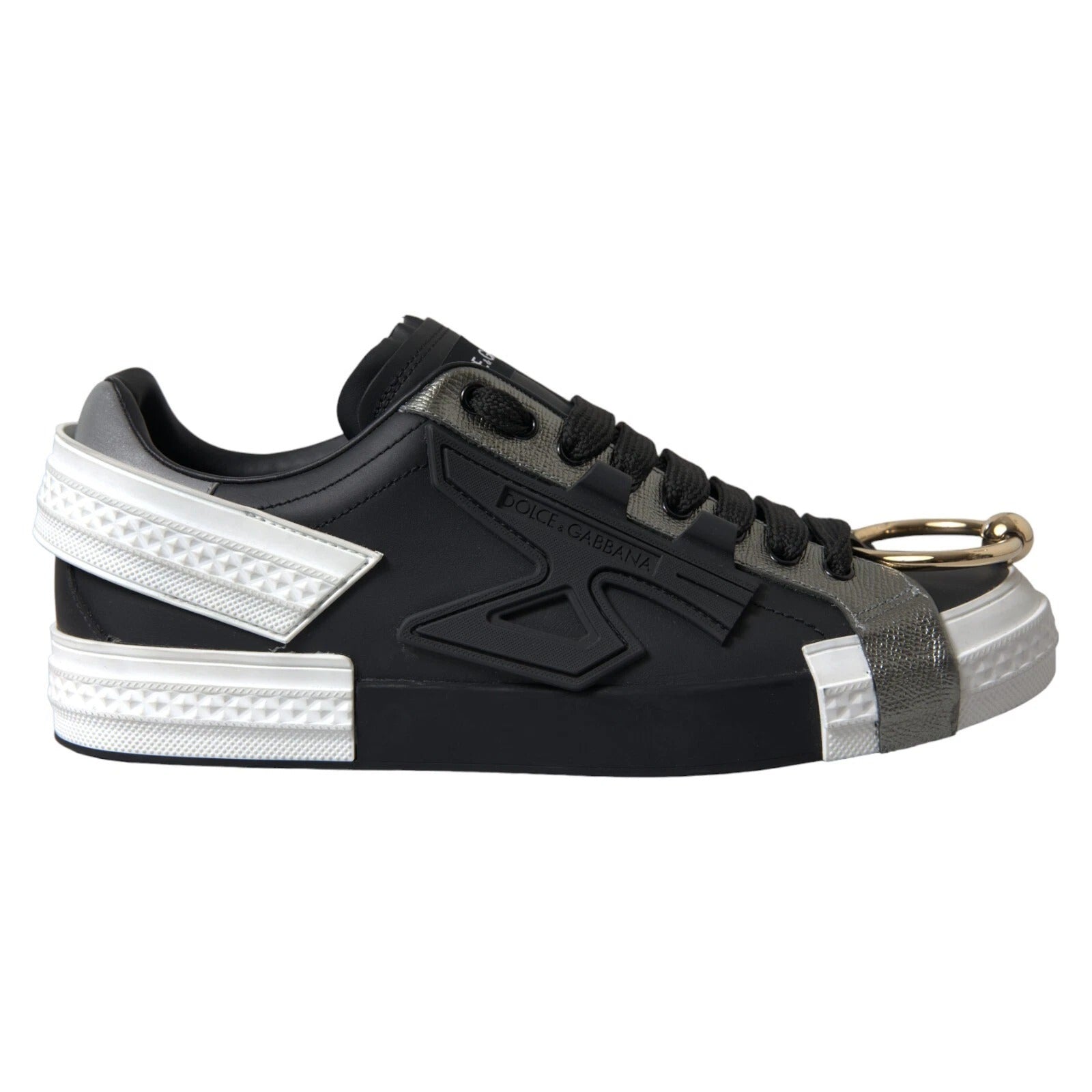 Zwarte leren lage sneakers Portofino-schoenen