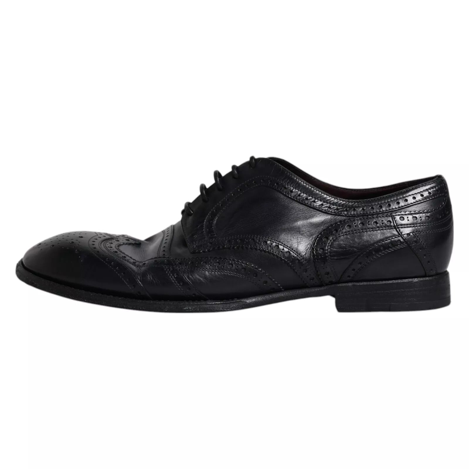 Donkerblauwe leren Derby Wingtip formele schoenen