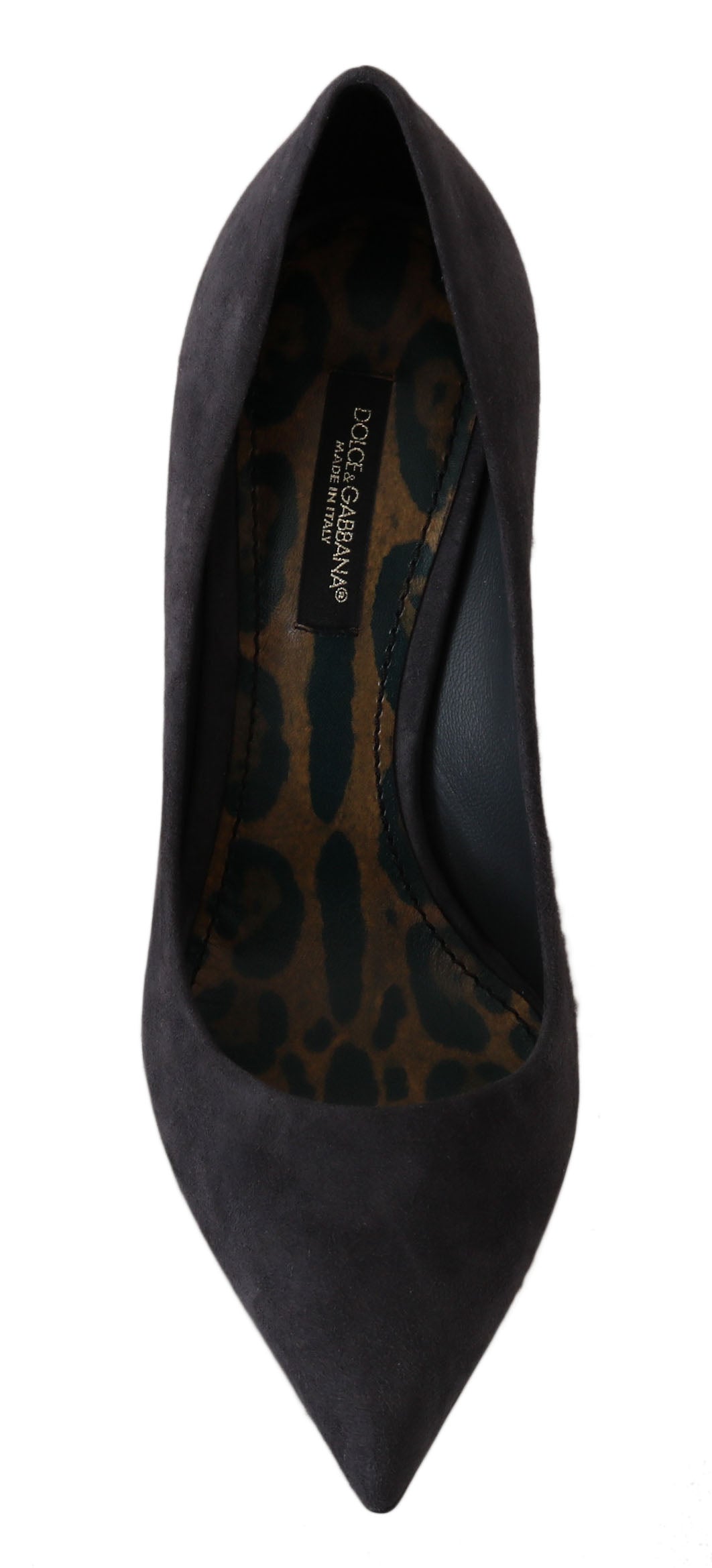 Grijze suède leren stiletto schoenen met hakken