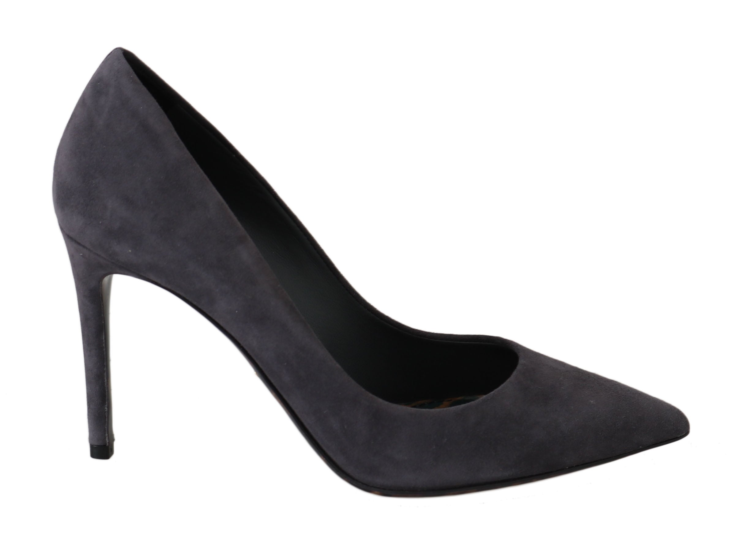 Grijze suède leren stiletto schoenen met hakken