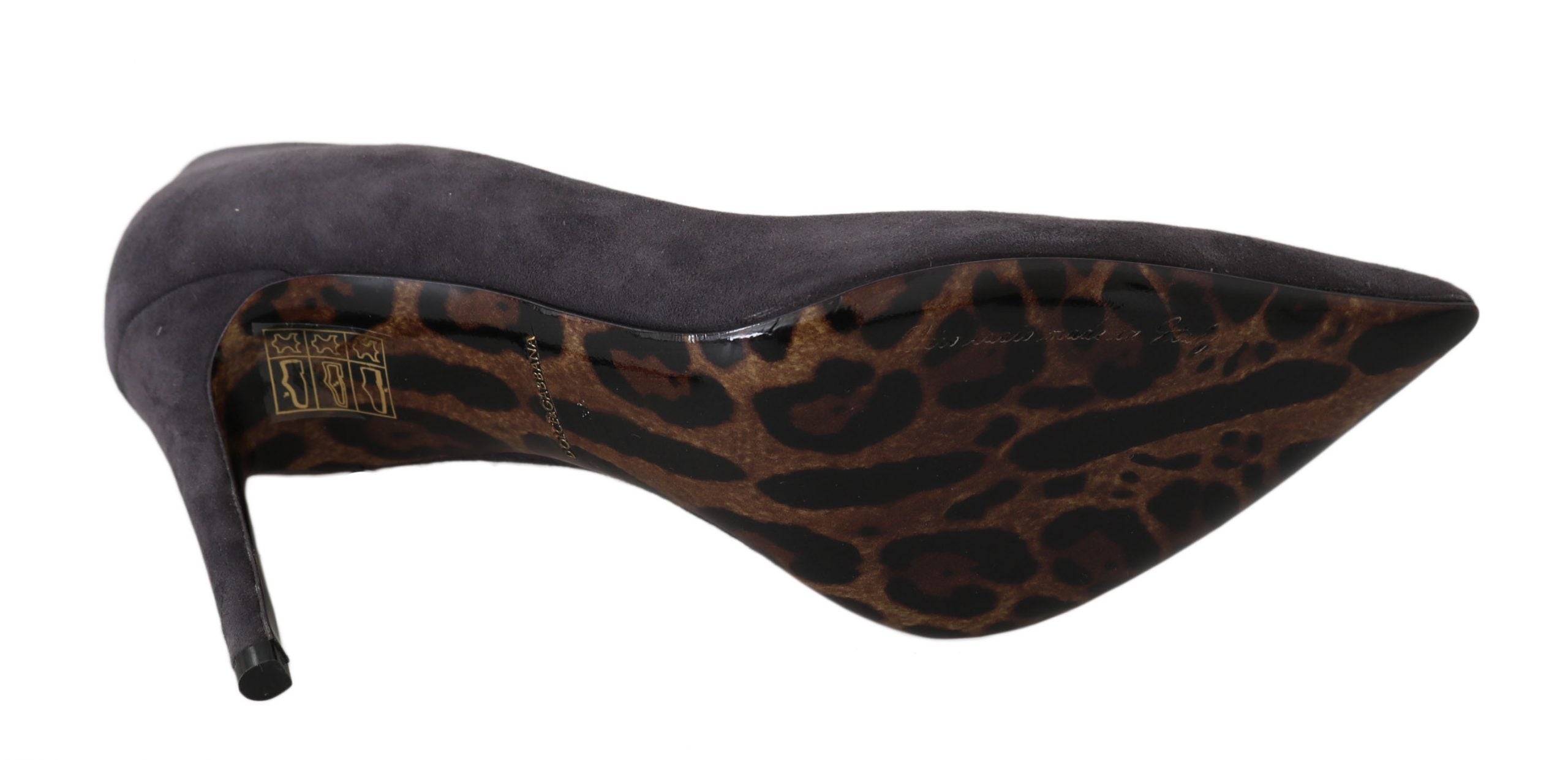 Grijze suède leren stiletto schoenen met hakken