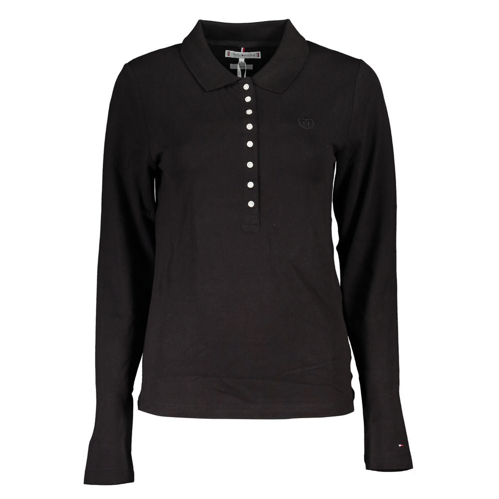 Zwart katoenen poloshirt