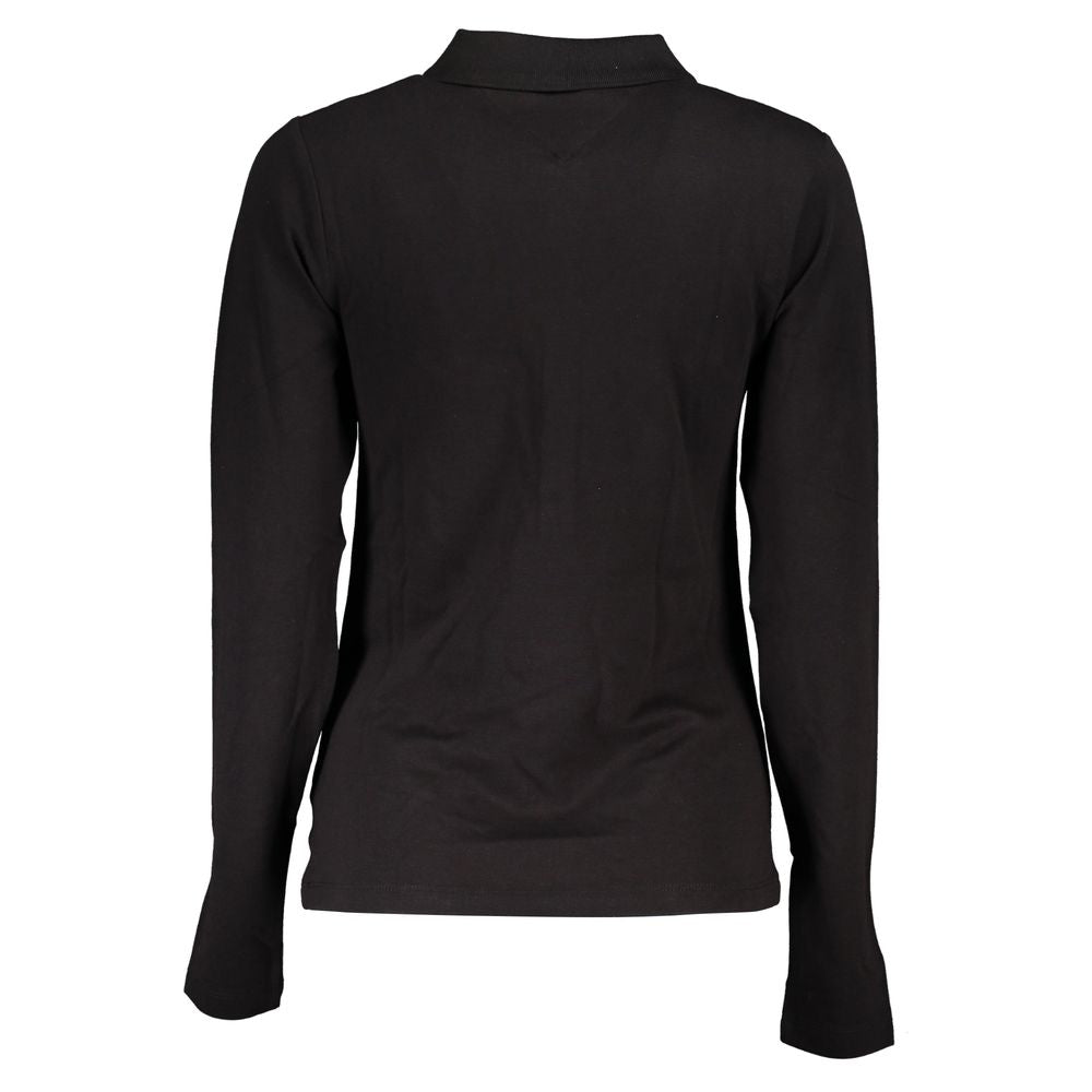 Zwart katoenen poloshirt