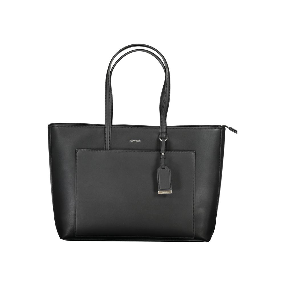 Zwarte polyester handtas