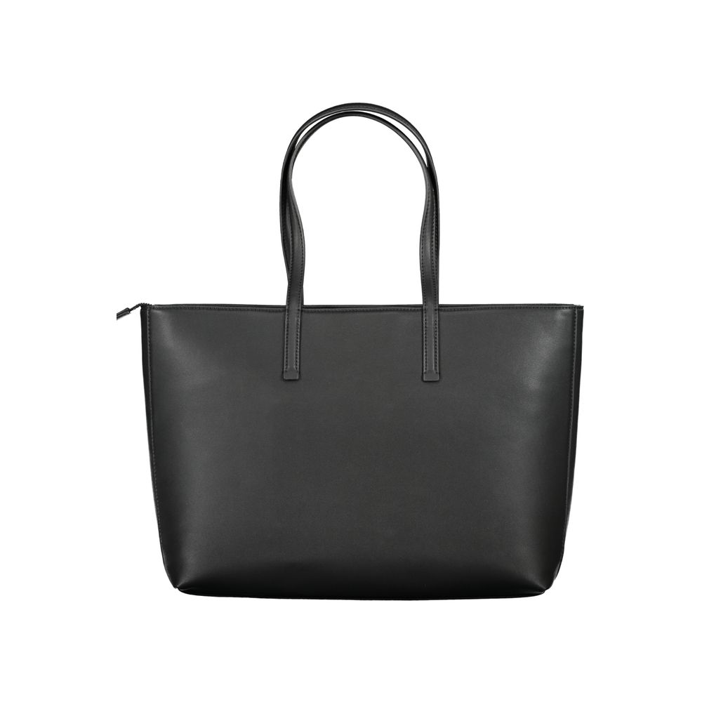 Zwarte polyester handtas
