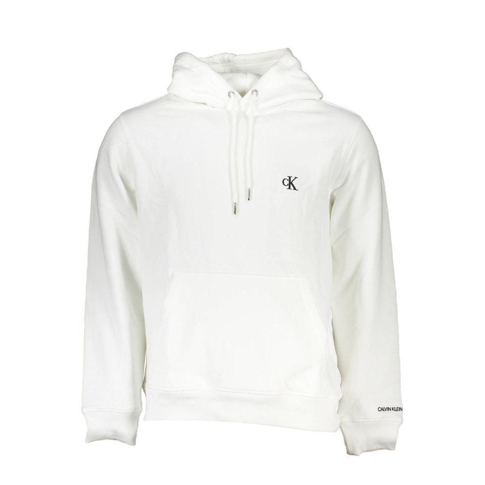 Witte katoenen herentrui met capuchon