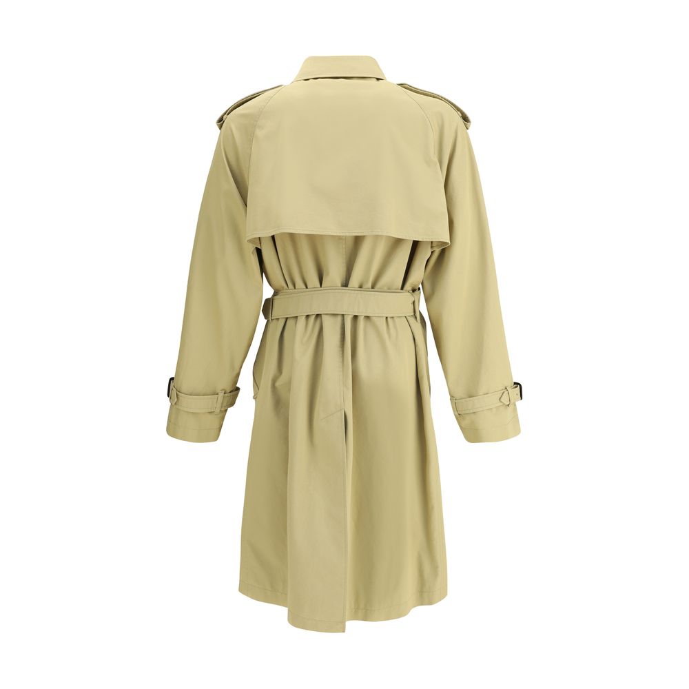 Middelgrote katoenen gabardine trenchcoat