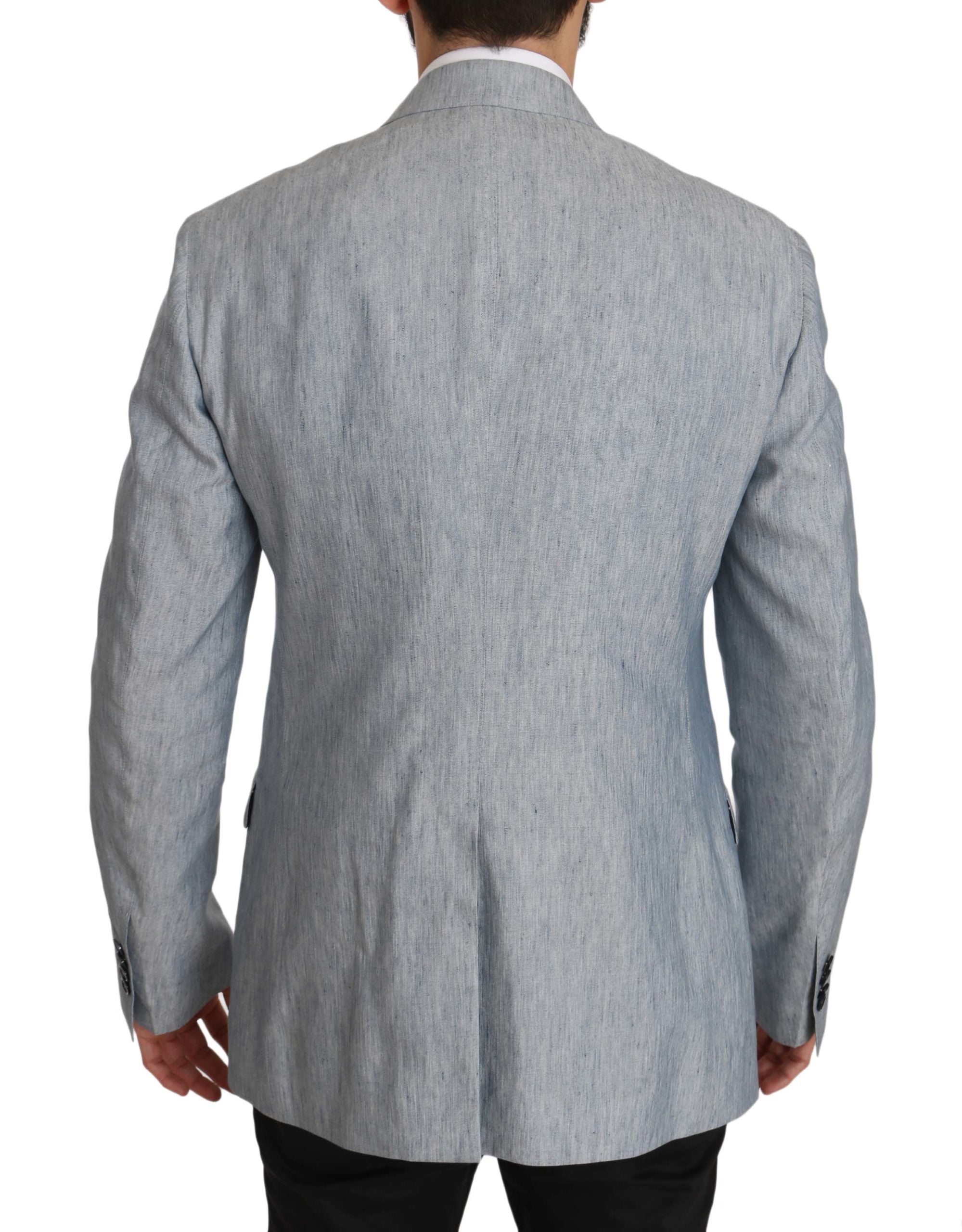 Blauwe vlas NAPOLI jas blazer