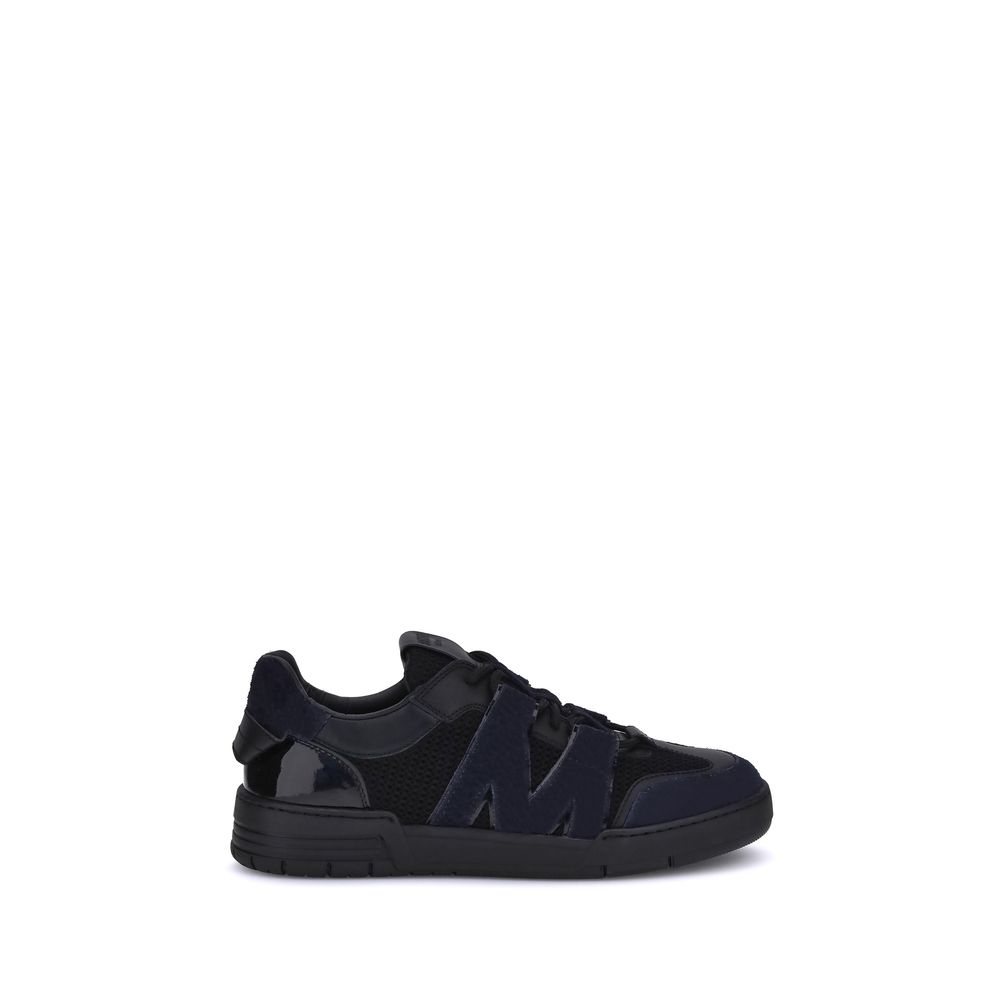 Sneakers van leer en mesh