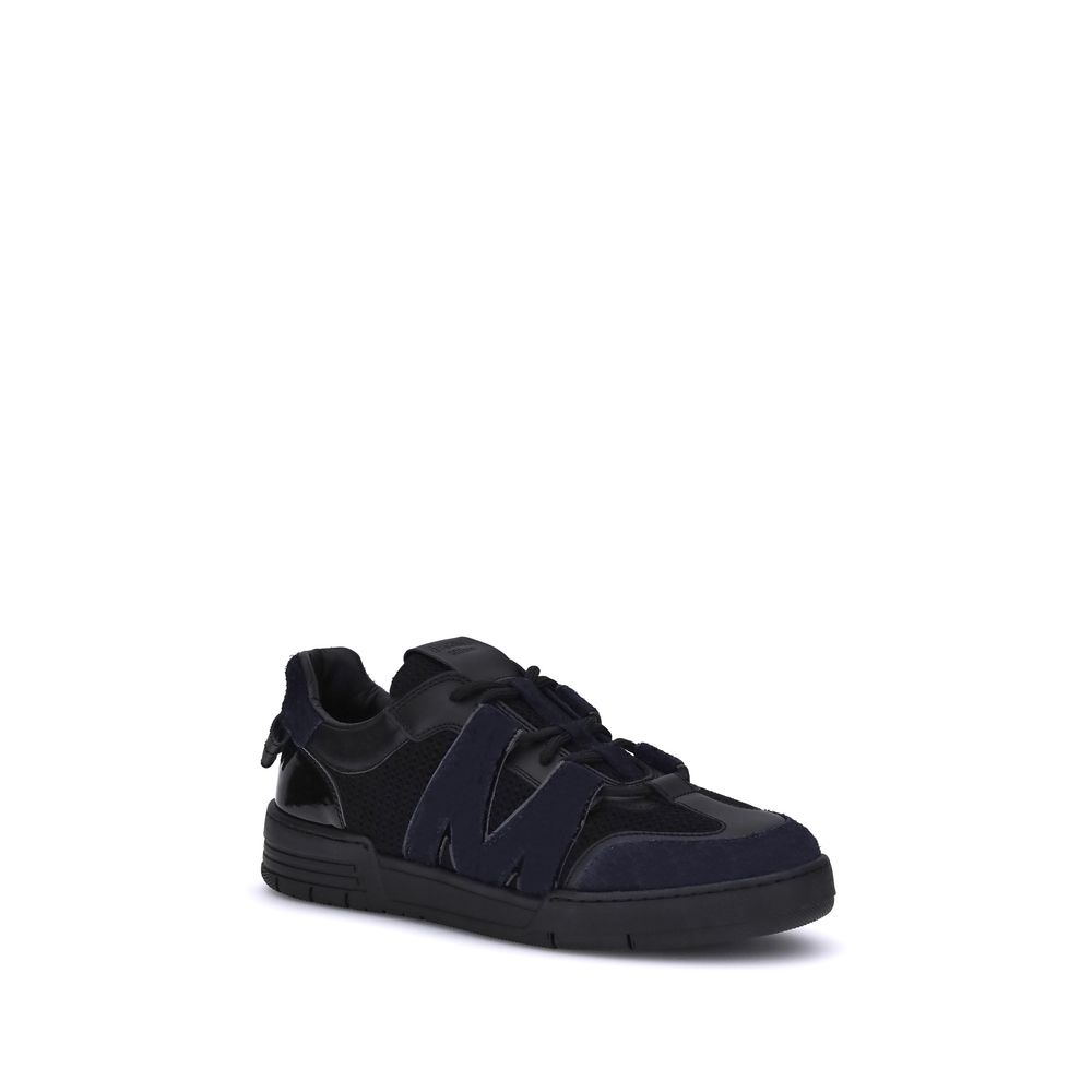 Sneakers van leer en mesh