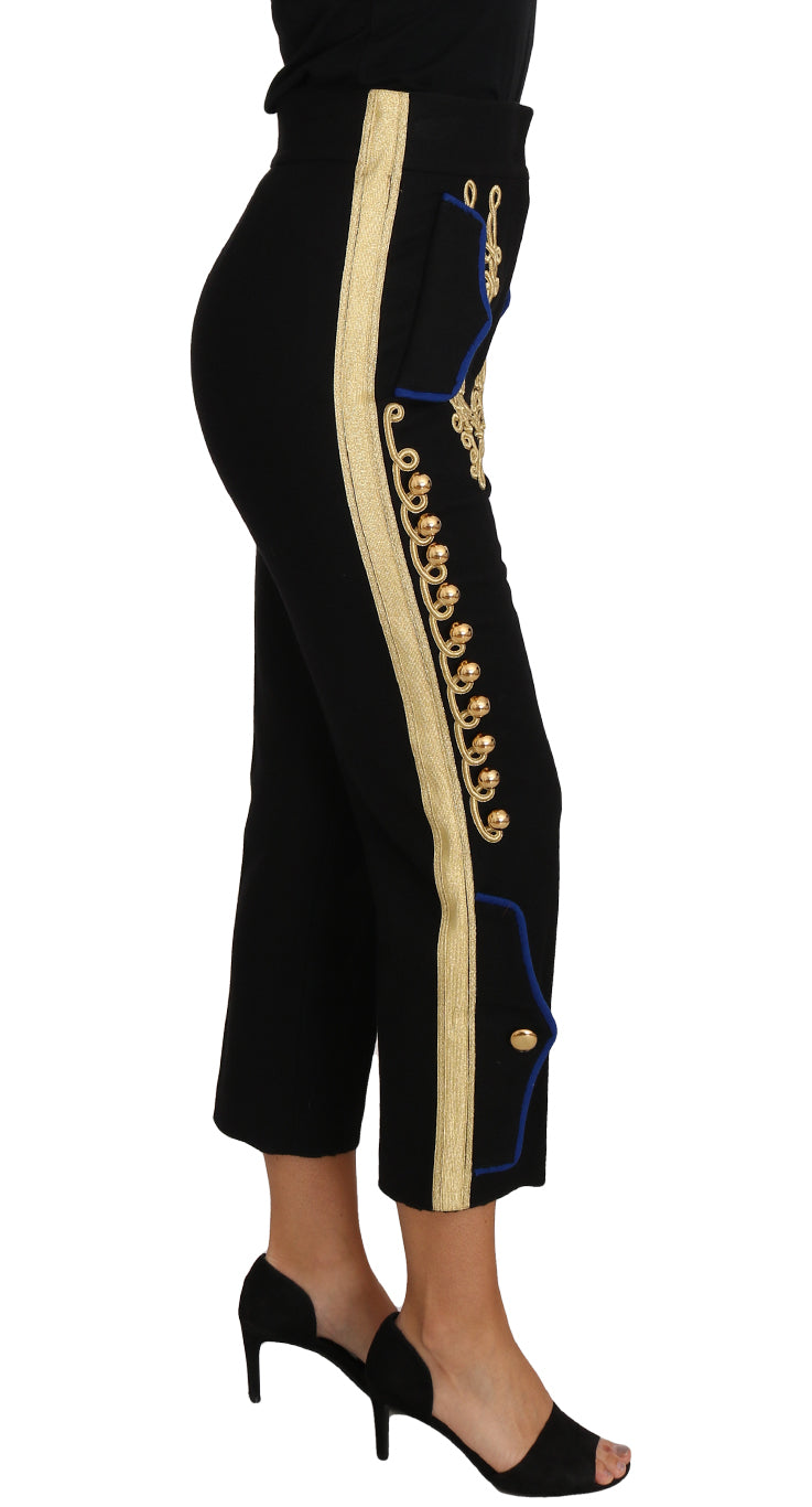 Militaire Versierde Broek Zwarte Gouden Jurk Broek