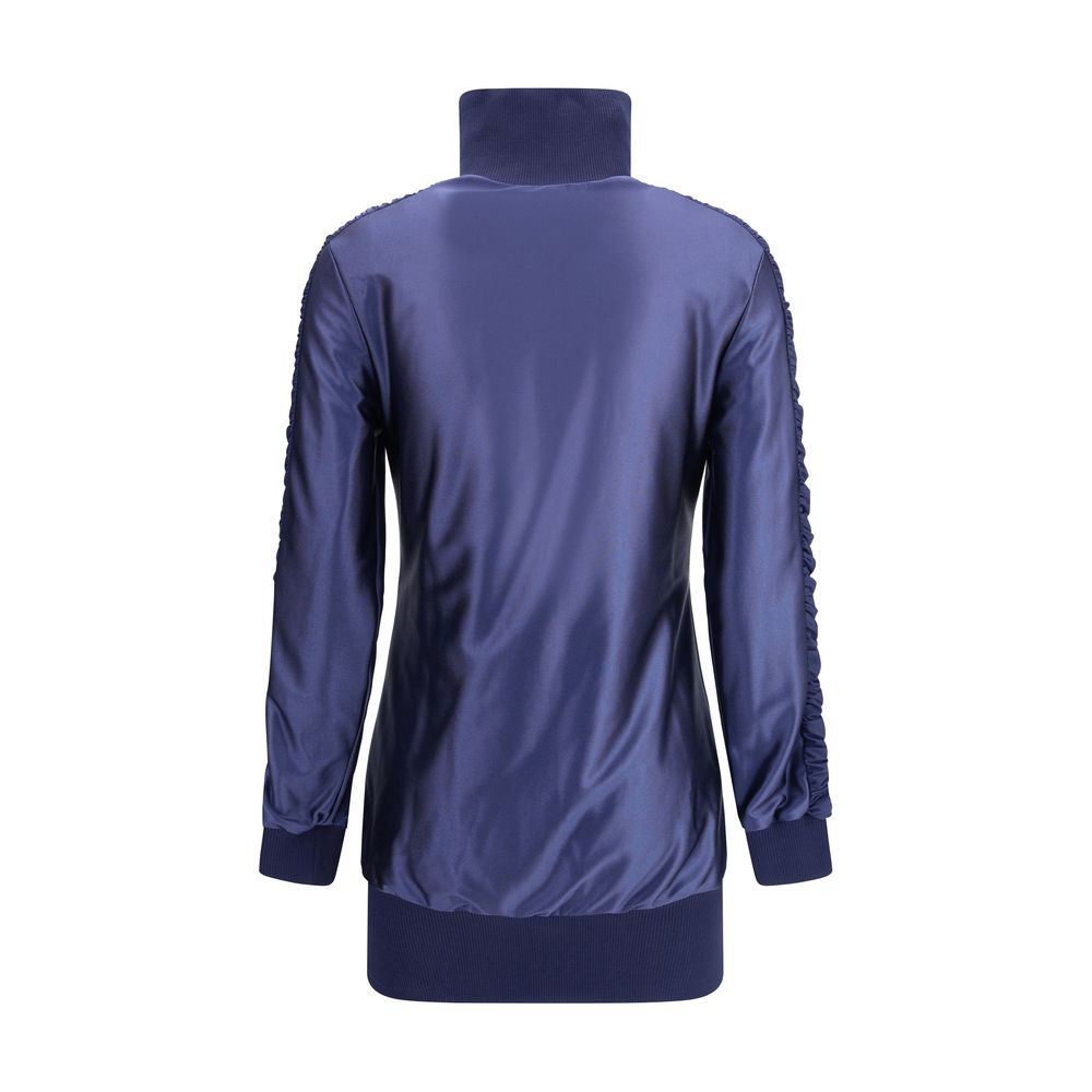 Glanzende jersey getailleerde trainingspakjurk