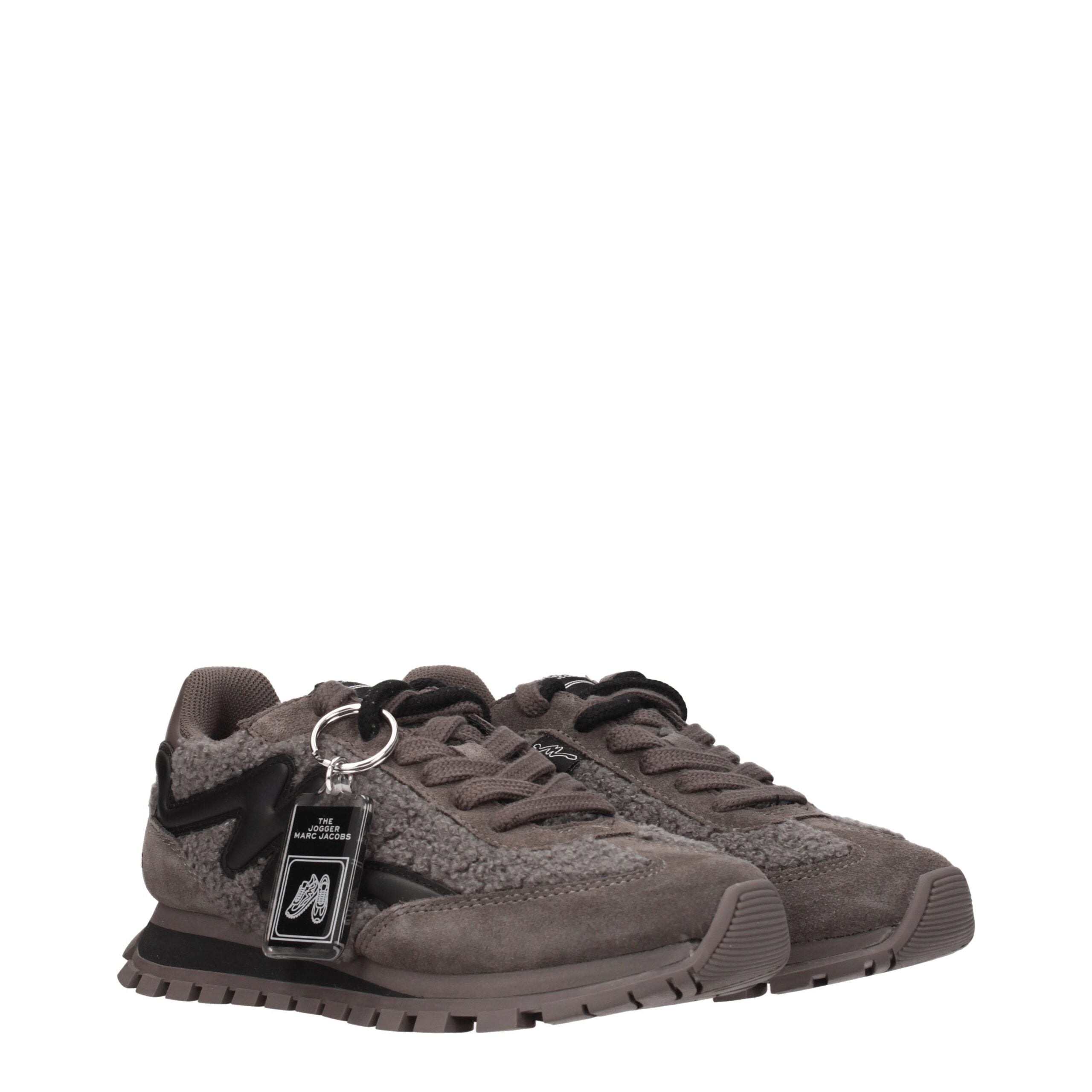 Grijze dikke sneakers met bont