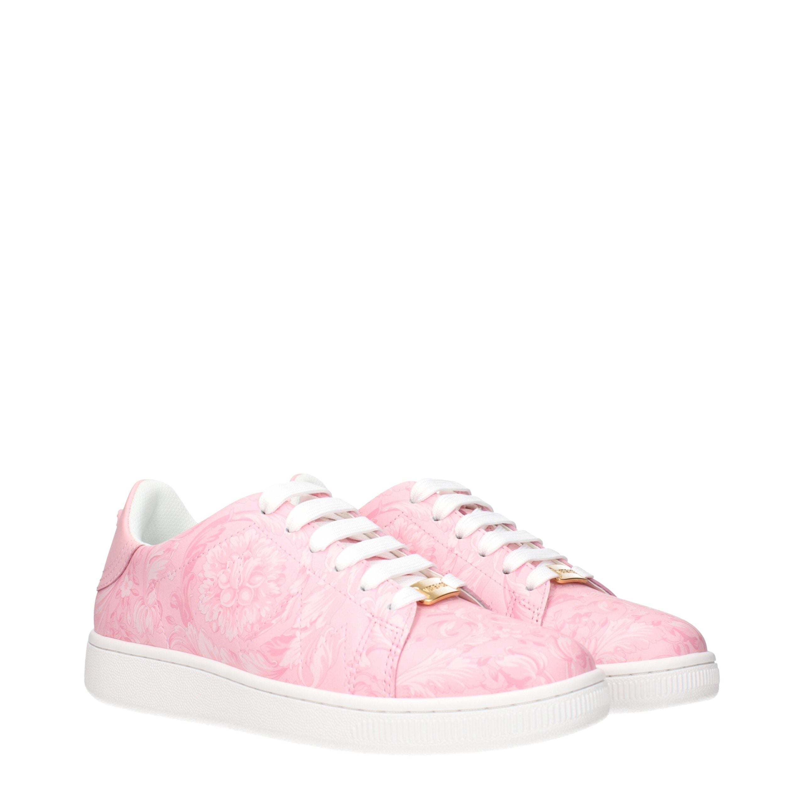 Roze leren sneakers