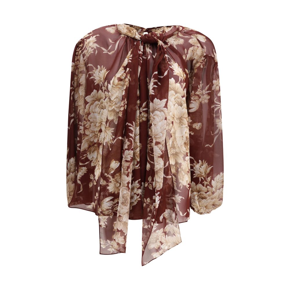 Zijden chiffon bloemen shirt
