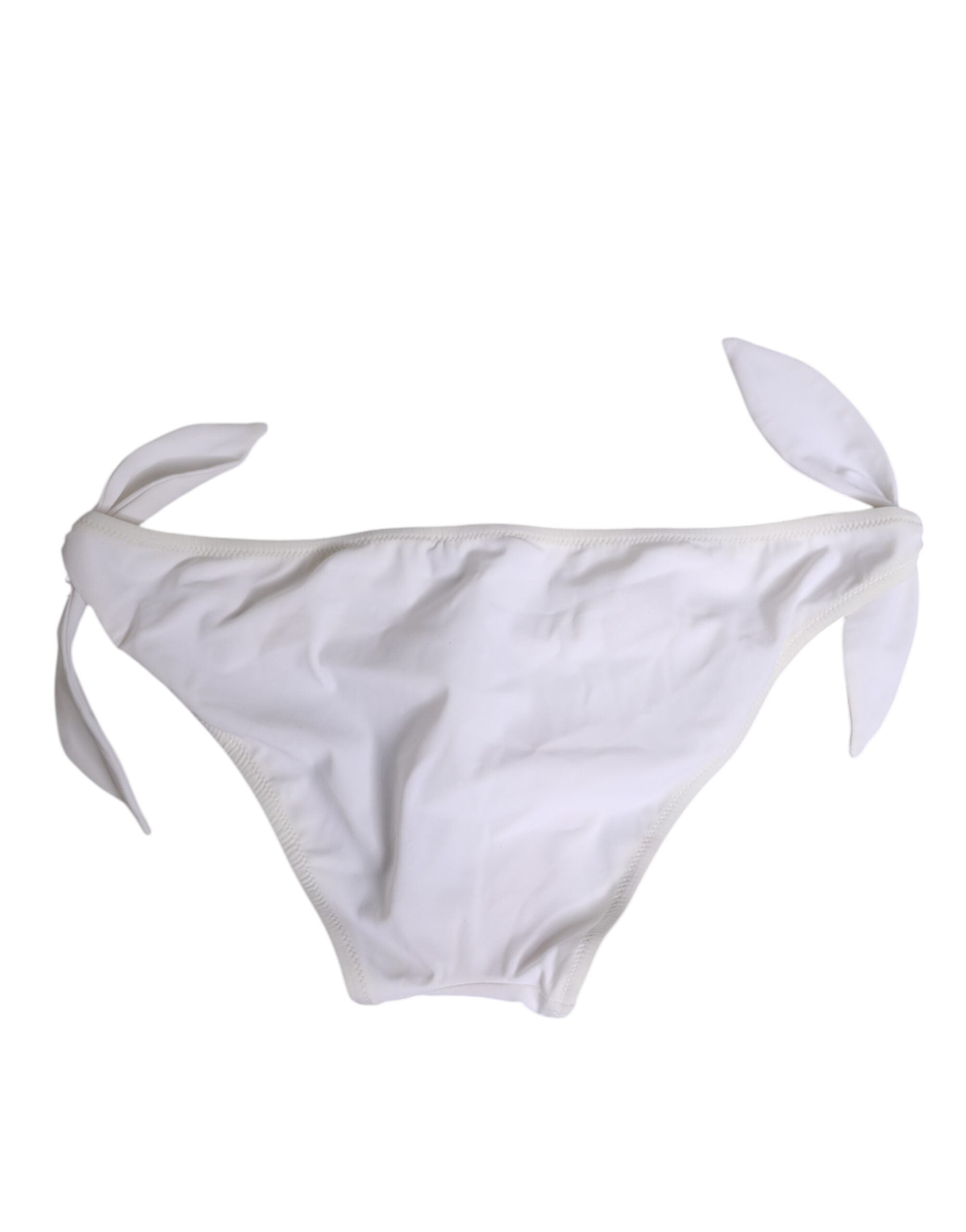 White Side Tie Logo Bikini Bottom Underwear