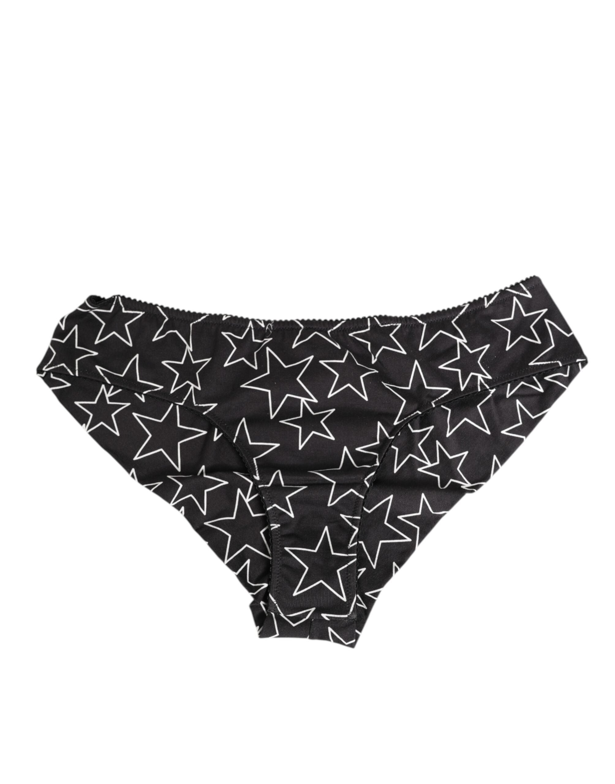 Black White Star Print Cotton Slip Panty Underwear