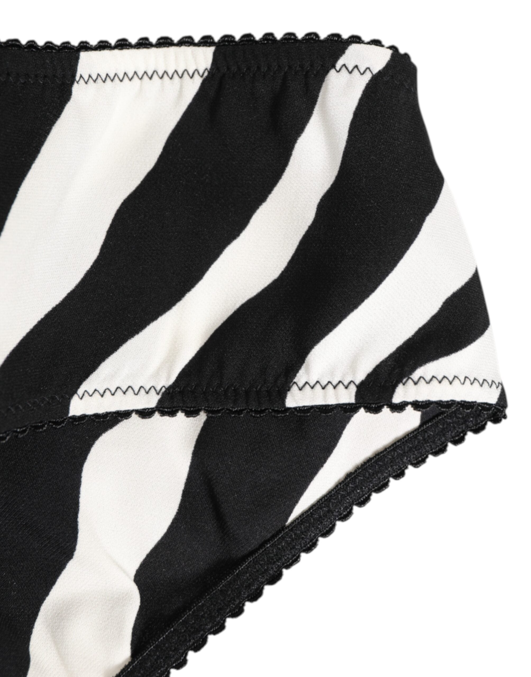 Black White Zebra Print Slip Briefs Underwear