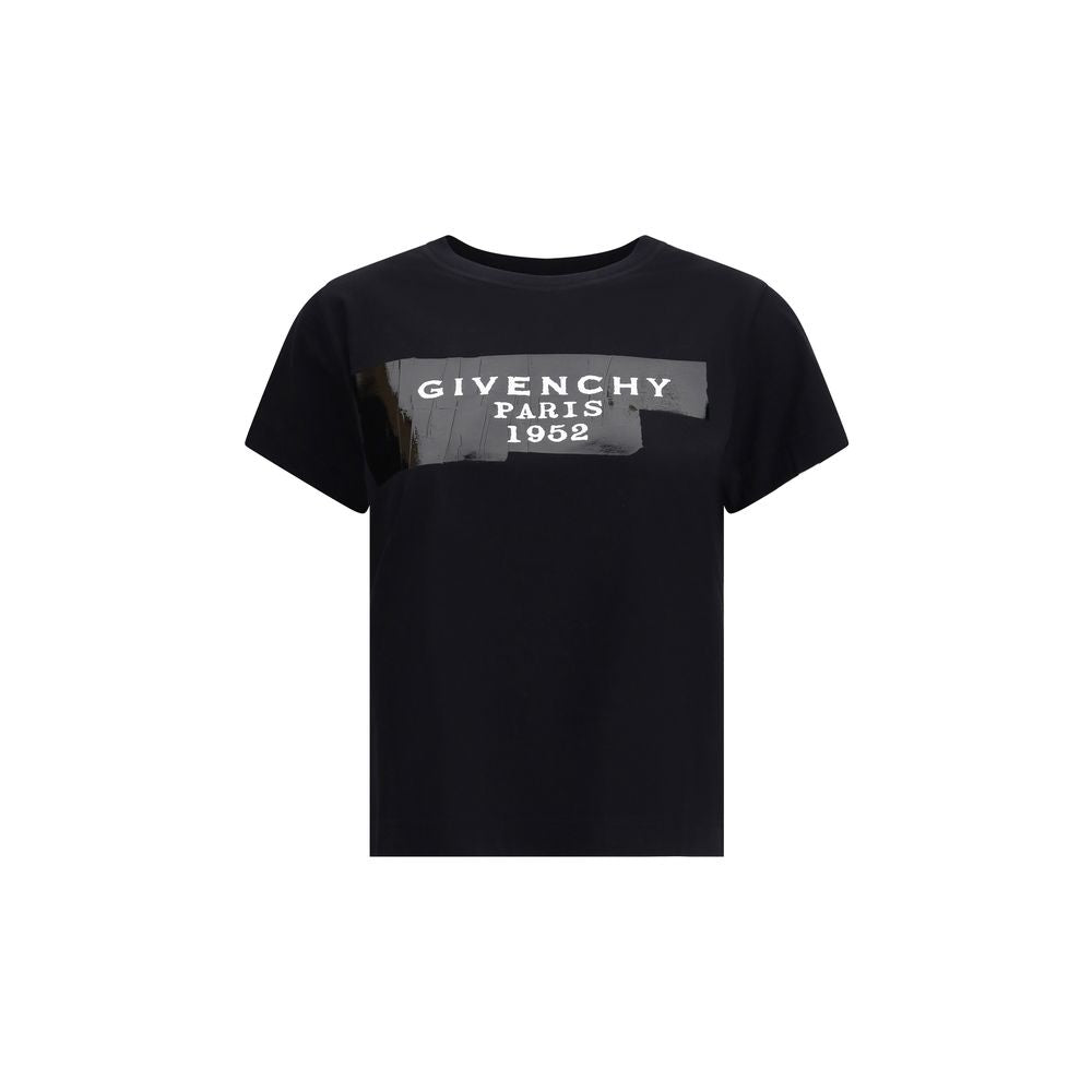 Katoenen T-shirt met opdruk van zwarte Givenchy-tape