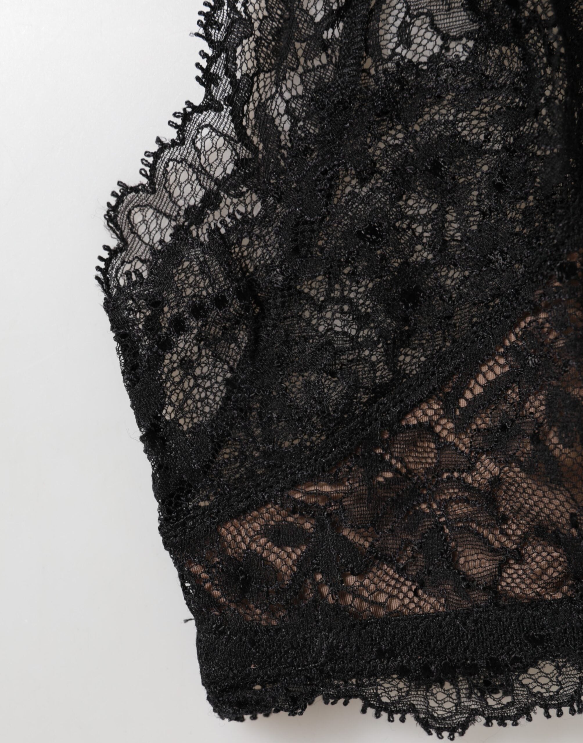 Black Floral Lace Mesh High Brief Panty  Underwear