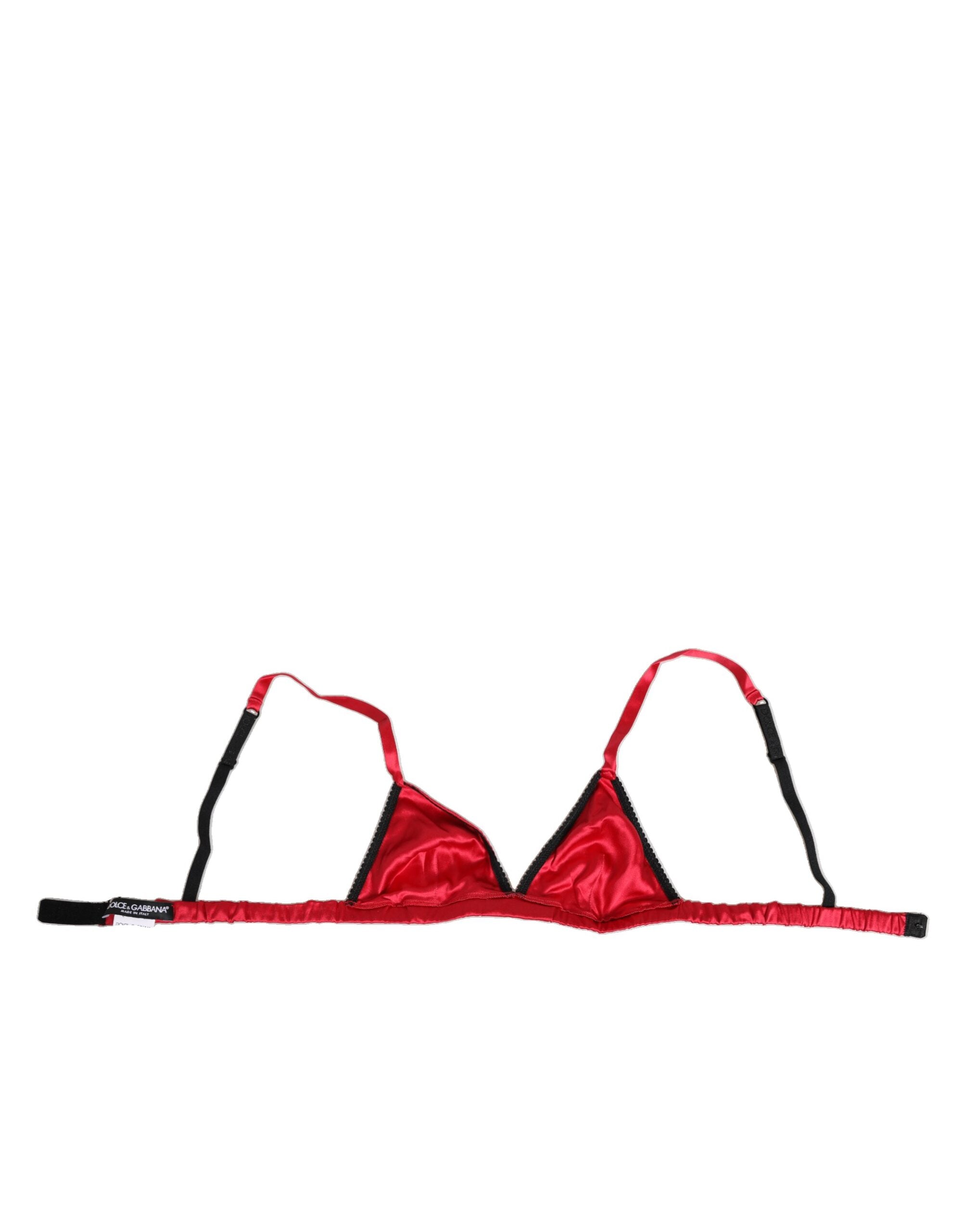Red Silk Satin Triangle Soft Cup Br Underwear