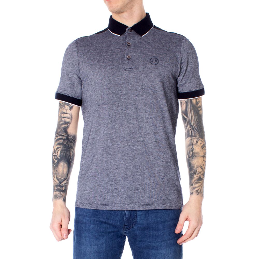 Blauw katoenen poloshirt