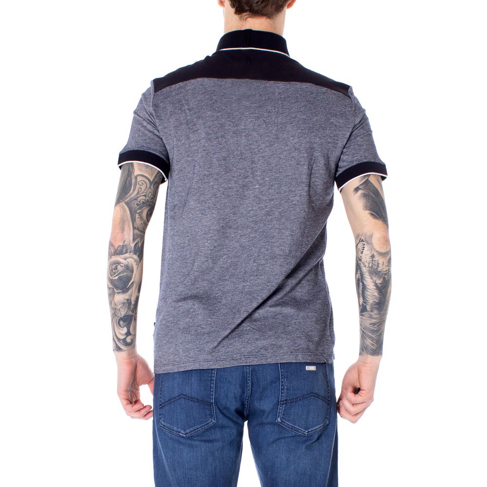 Blauw katoenen poloshirt