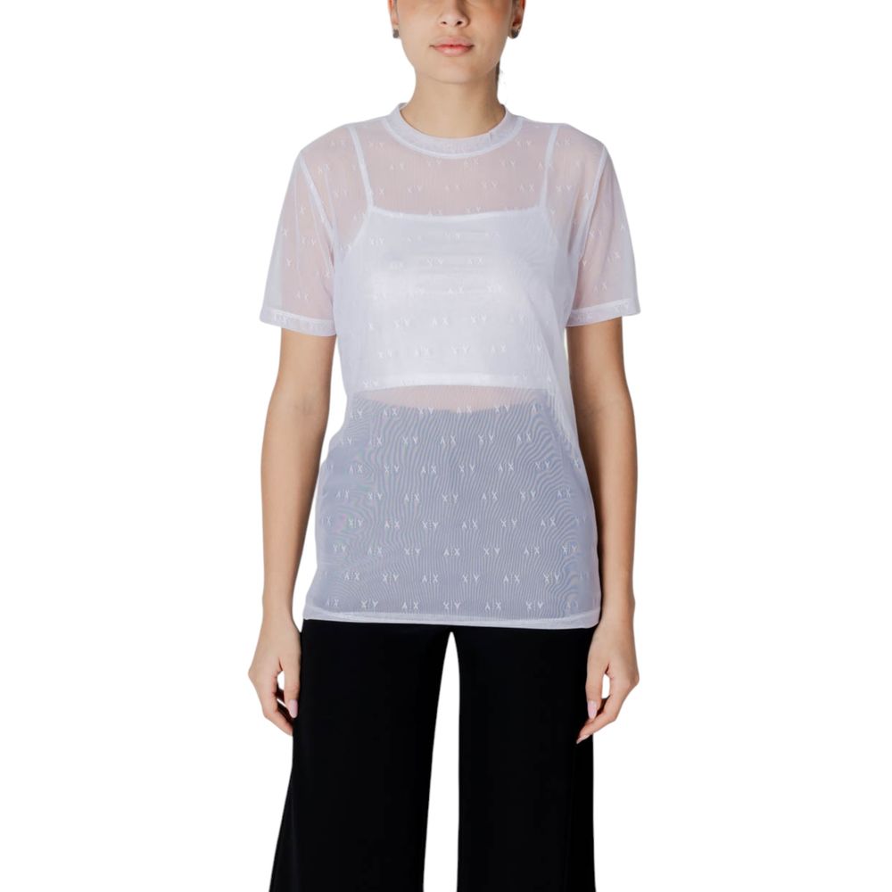 Wit polyamide T-shirt